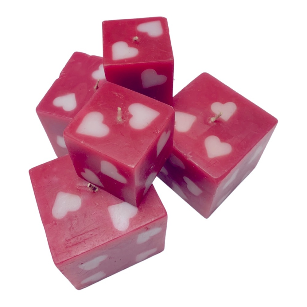 CLEAROUT Cube Heart Candles (set of 5)